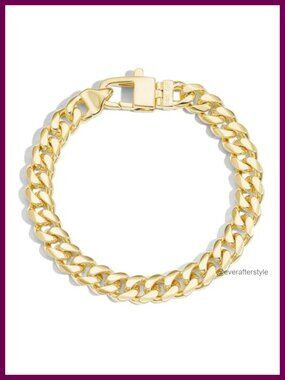 14k Gold Filled Miami Cuban Link Bracelet for Women Chunky Chain
